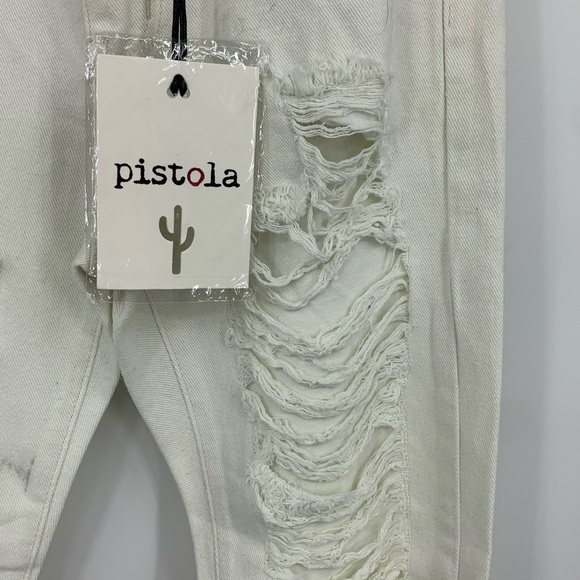 Pistola Jeans 24 Stretch White Destroyed boho - Picture 6 of 8